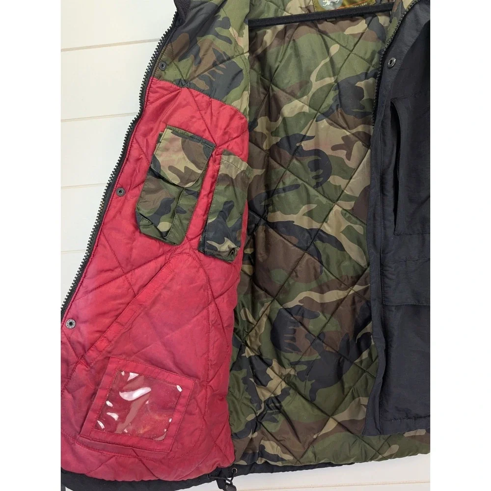 Spiewak Jacket Men Large Black Hooded Camo‎ Lined Gorpcore Utility Tactical Warm